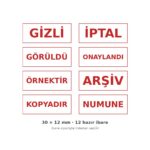 Hazır ibare ofis kaşesi — 12 ibare, 30×12 mm
