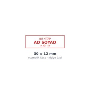 Kitap kaşesi baskı örneği 30×12 mm