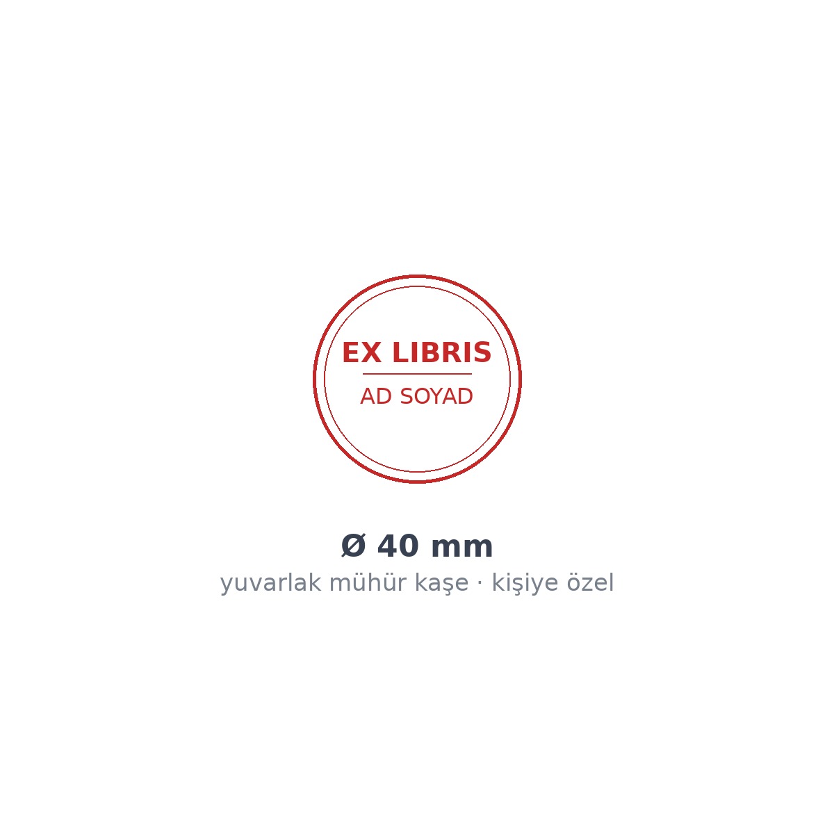 Kitap mührü baskı örneği Ø40 mm Kitap mührü baskı örneği Ø40 mm — Kaşe Yaptır