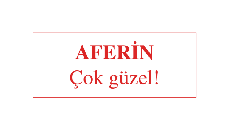 Aferin Kaşesi örneği — 30×12 mm otomatik kaşe baskı izi