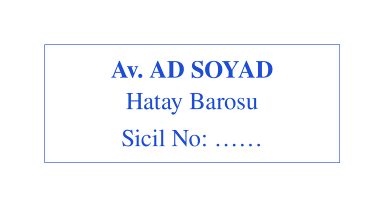 Avukat Kaşesi örneği — 40×16 mm otomatik kaşe baskı izi